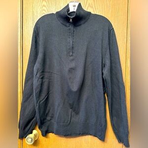 Banana Republic Men’s XL Silk Cashmere 1/4 Zip Pullover Sweater Black